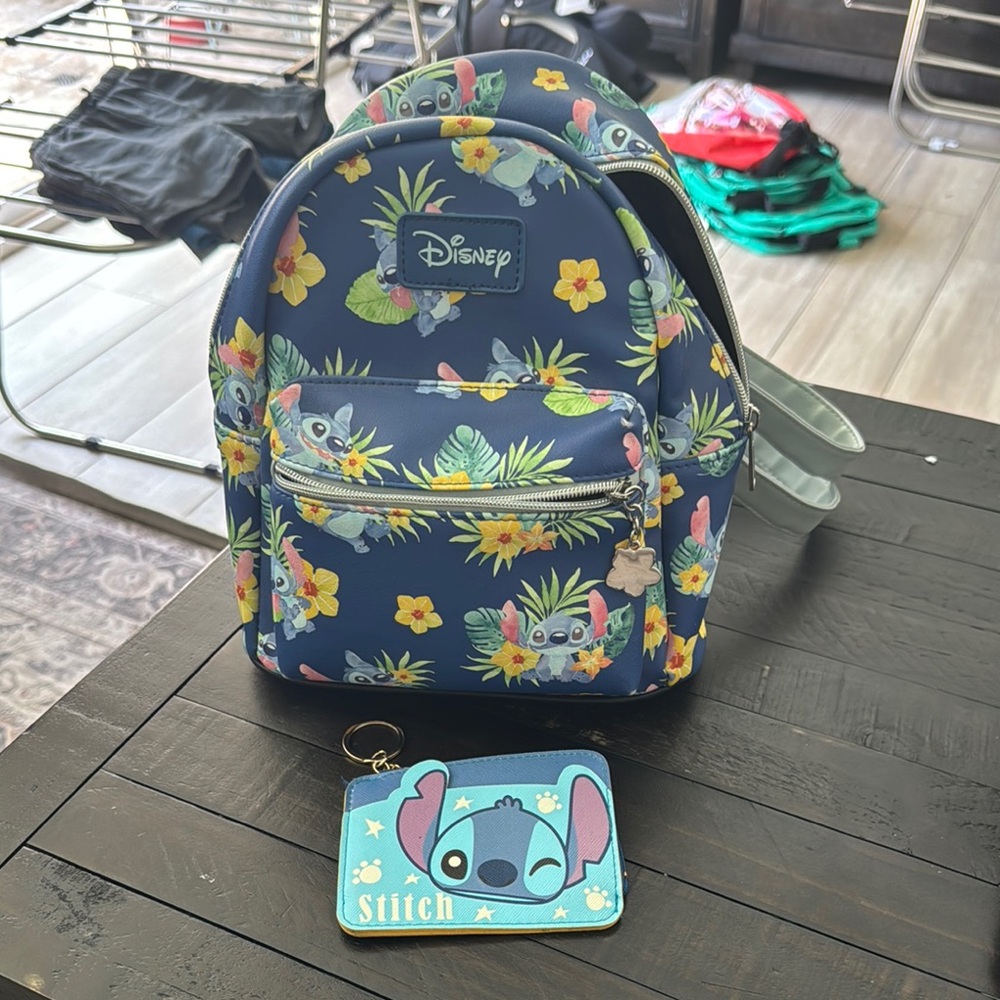 Disney Stitch Backpack and Pouch Set